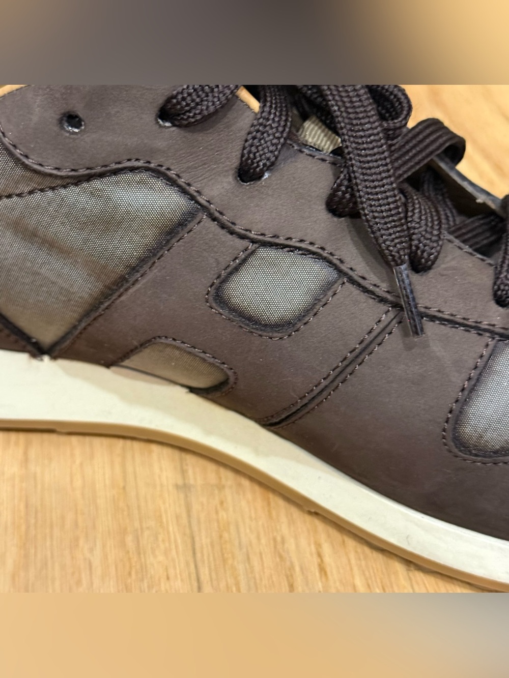 Hogan Men’s Leather Sneaker 9.5 Chocolate Brown H86 Run - Picture 8 of 16